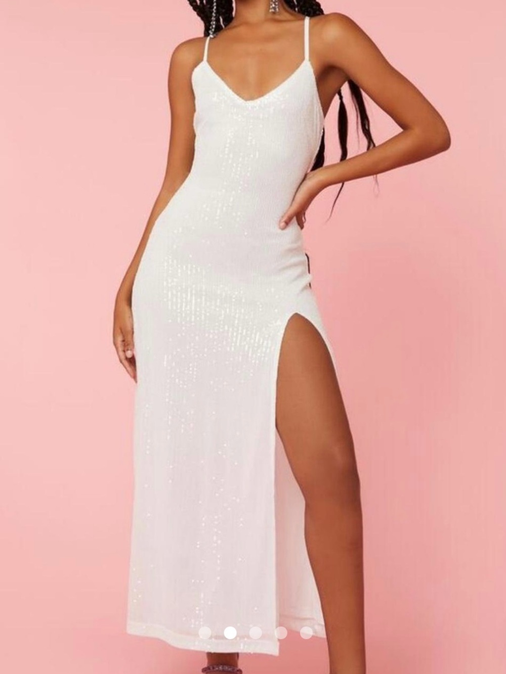 Forever 21 White Sequin Slip Dress NWT.